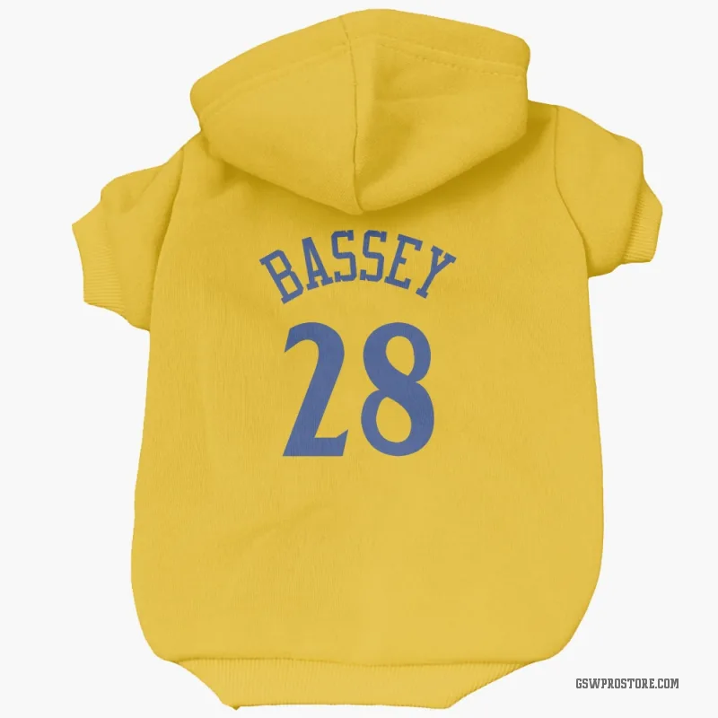 Charles Bassey Gold Golden State Warriors Cat & Dog Pet Hoodie