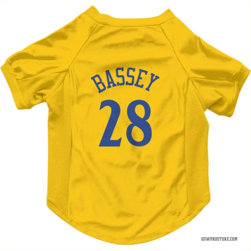 Charles Bassey Gold Golden State Warriors Cat & Dog Pet Jersey