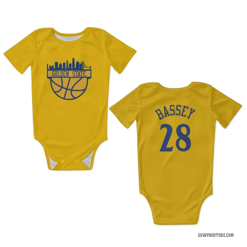 Charles Bassey Gold Golden State Warriors Newborn & Infant Bodysuit