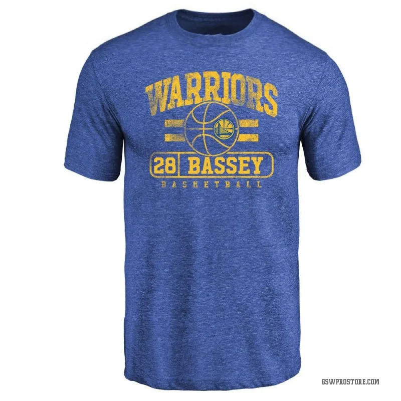 Charles Bassey Men's Gold Golden State Warriors Royal Baseline T-Shirt