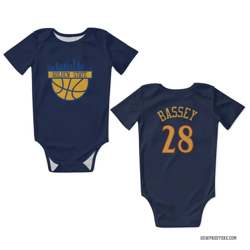 Charles Bassey  Navy Golden State Warriors  Newborn & Infant Bodysuit