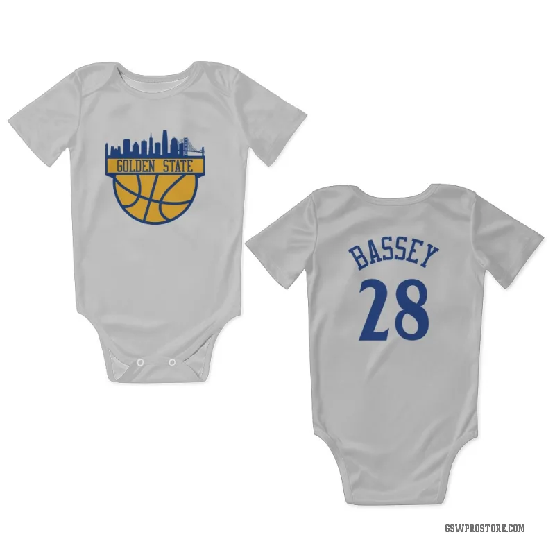 Charles Bassey  White Golden State Warriors  Newborn & Infant Bodysuit