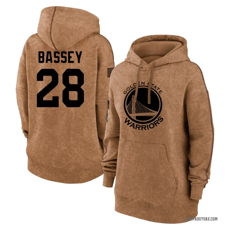 Charles Bassey Women's Gold Golden State Warriors Brown 2023 Salute to Service Pullover Hoodie