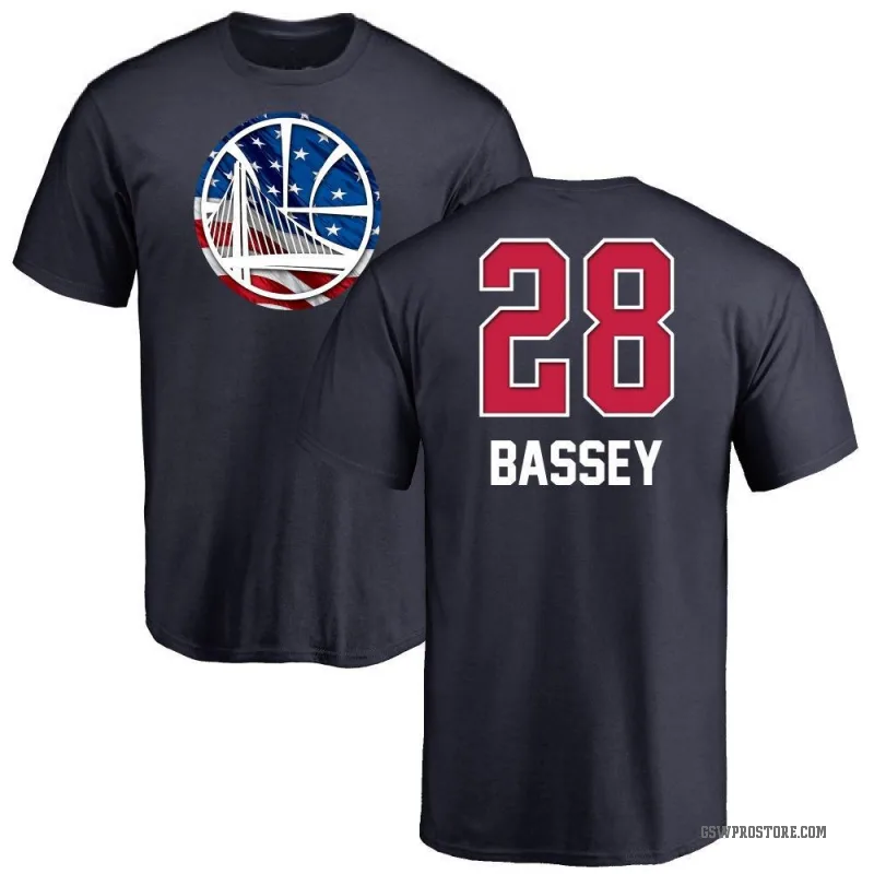 Charles Bassey Youth Gold Golden State Warriors Navy Name and Number Banner Wave T-Shirt