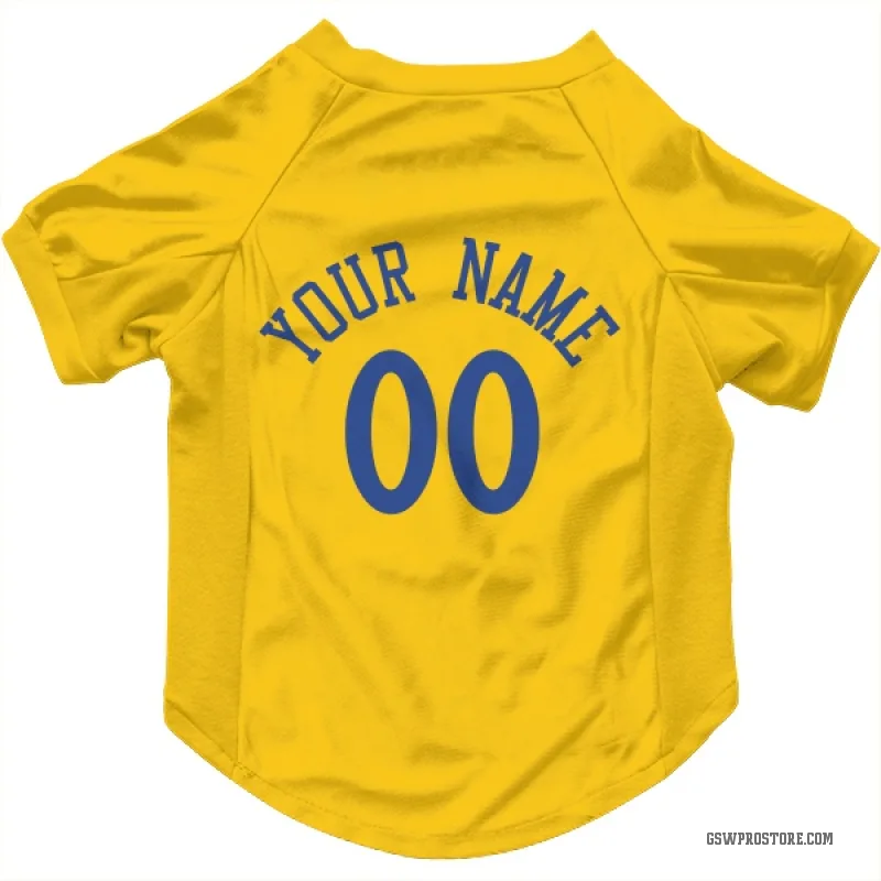 Custom  Gold Golden State Warriors   Cat & Dog Pet Jersey