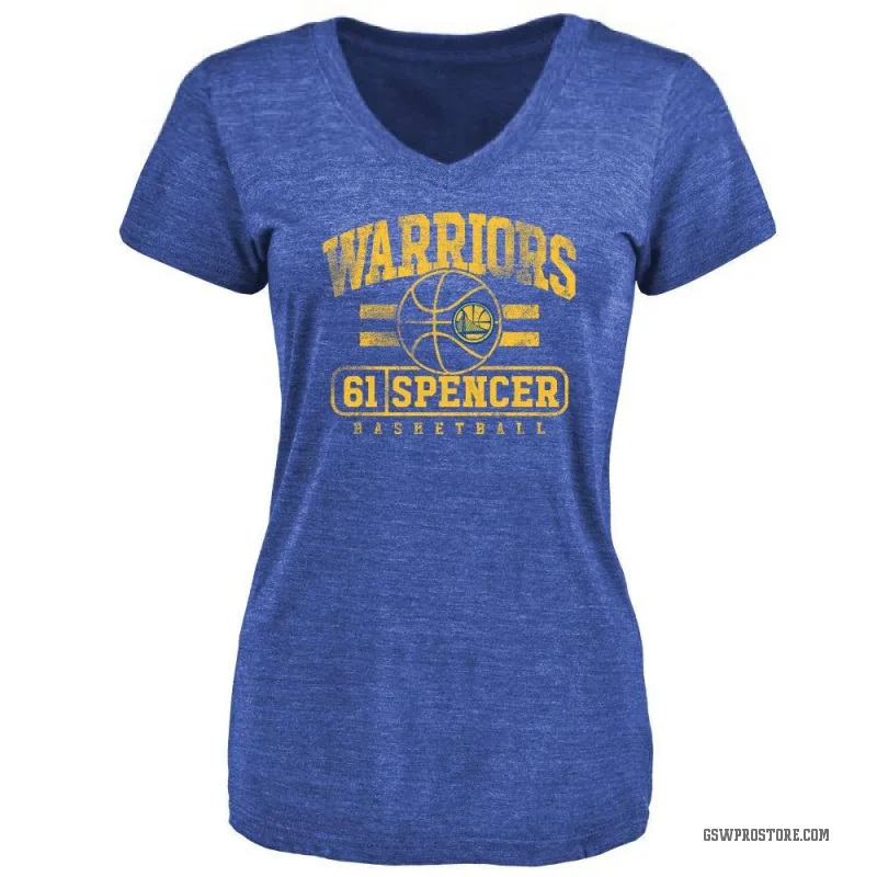 Pat Spencer Women's Gold Golden State Warriors Royal Baseline T-Shirt