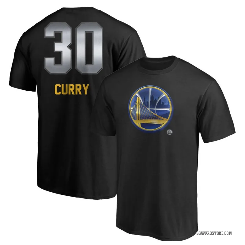 Stephen Curry Men's Gold Golden State Warriors Black Midnight Mascot T-Shirt